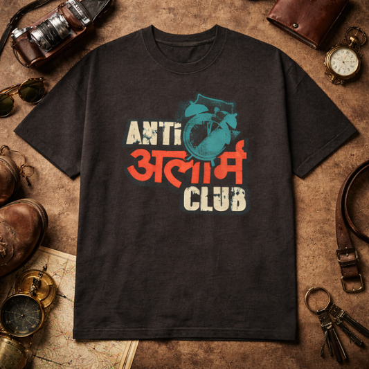 Anti Alarm Club Marathi Premium Oversized T-Shirt
