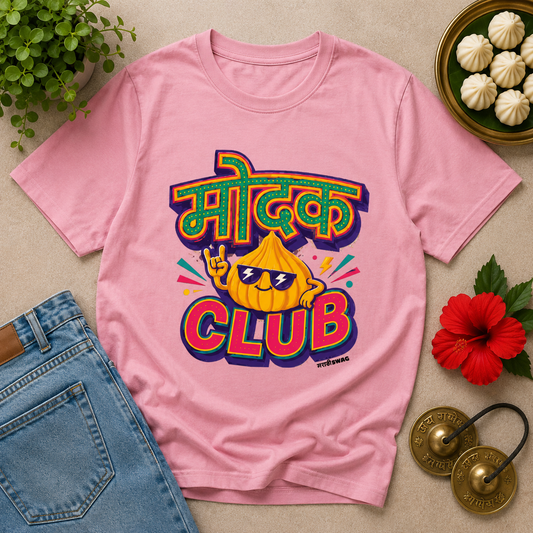 मोदक CLUB Marathi Women Regular T-Shirt