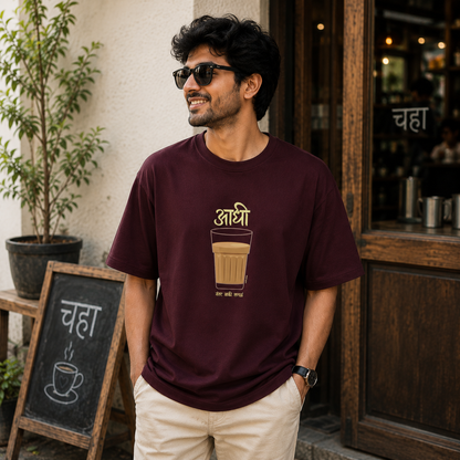 आधी चहा Marathi T-Shirt