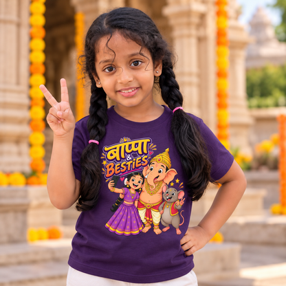 Bappa & Besties I Marathi Girl's T-shirt