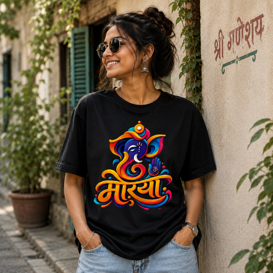मोरया | Marathi Women Regular T-Shirt
