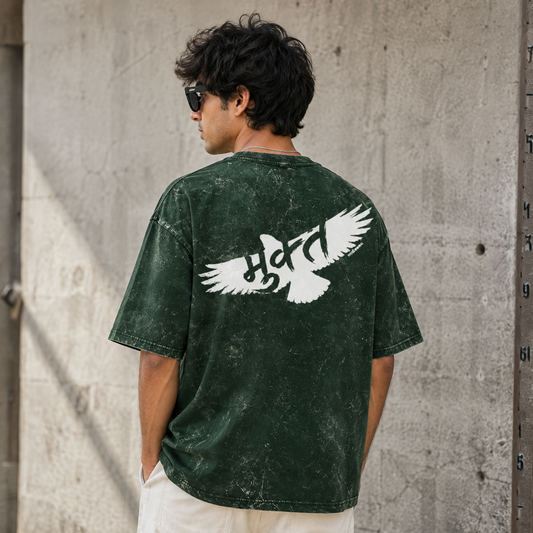 Mukt Marathi Acid Washed Oversized T-Shirt