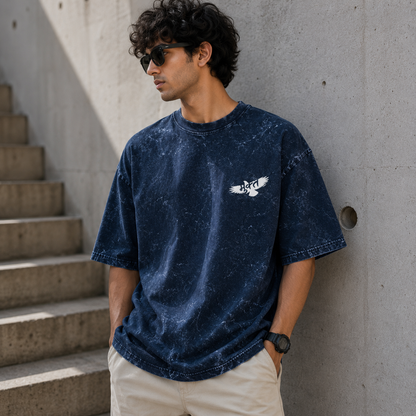 Mukt Marathi Acid Washed Oversized T-Shirt
