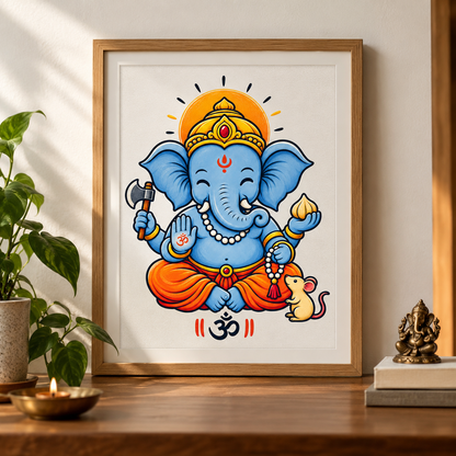 Cute Ganesha Wall Art | A4 Digital product