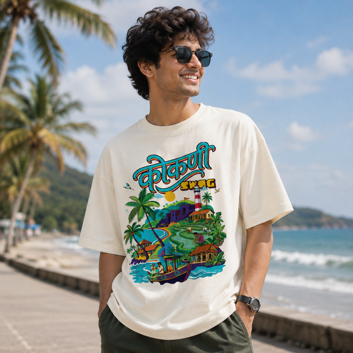 Kokani Swag Marathi Oversized T-Shirt