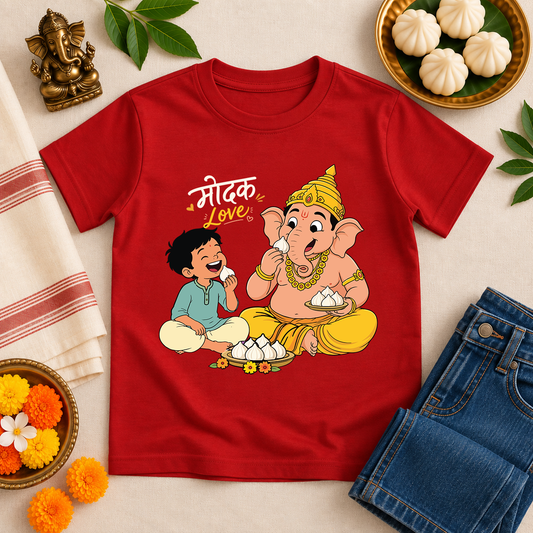 Modak Love | Marathi Boys Tshirt