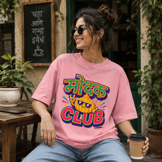 मोदक CLUB Marathi Women Regular T-Shirt