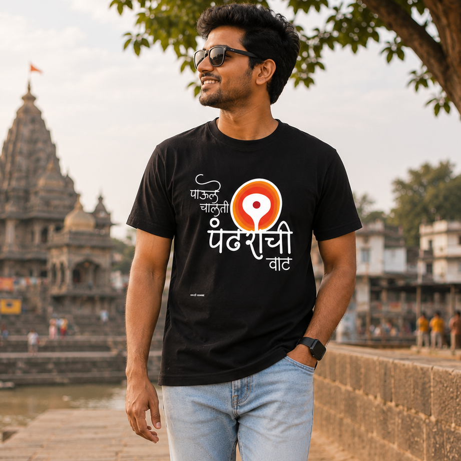 पाऊले चालती पंढरीची वाट | Marathi Regular T-Shirt