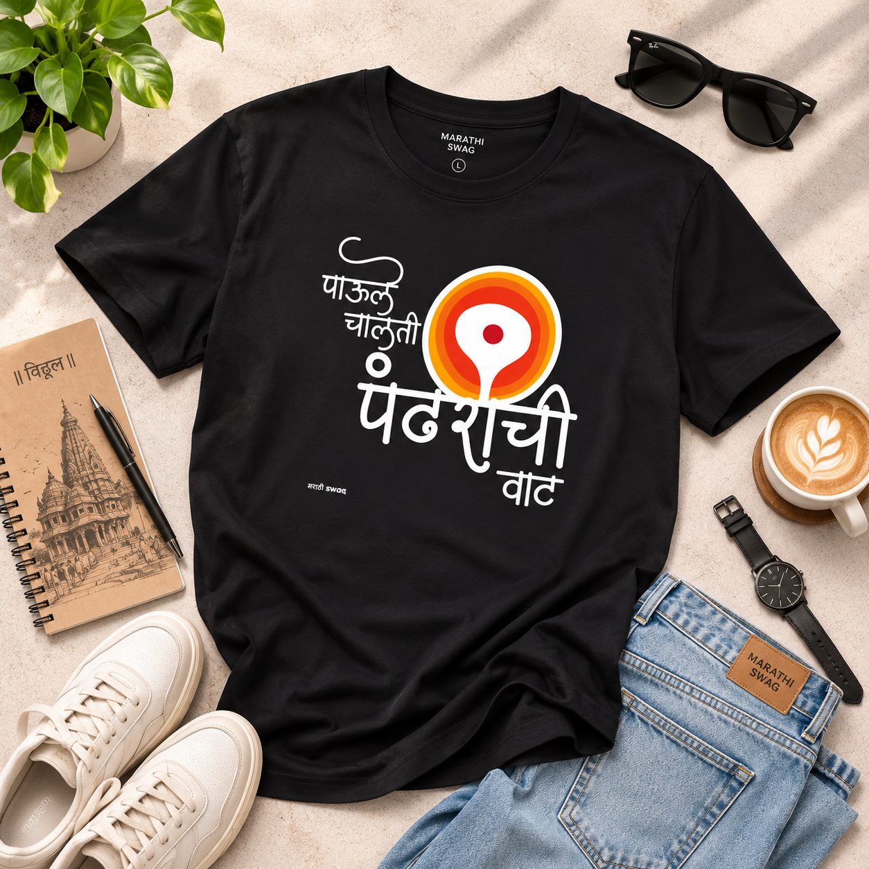 पाऊले चालती पंढरीची वाट | Marathi Regular T-Shirt