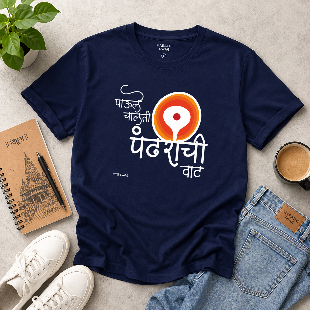 पाऊले चालती पंढरीची वाट | Marathi Regular T-Shirt