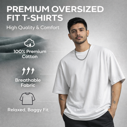 6 पॅक्स – काम चालू आहे | Premium Oversized T-Shirt