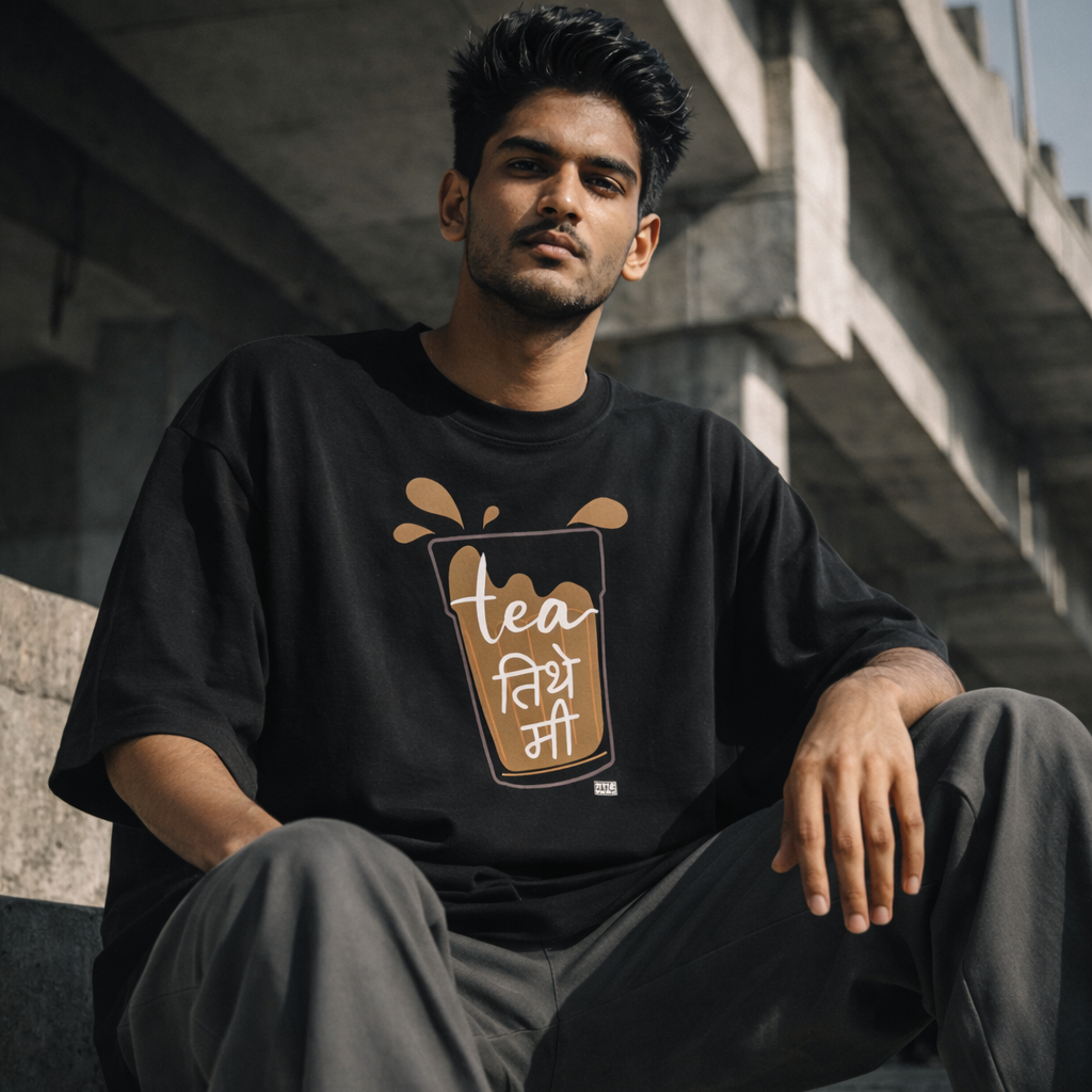 Tea तिथे मी | Marathi Oversized T-Shirt